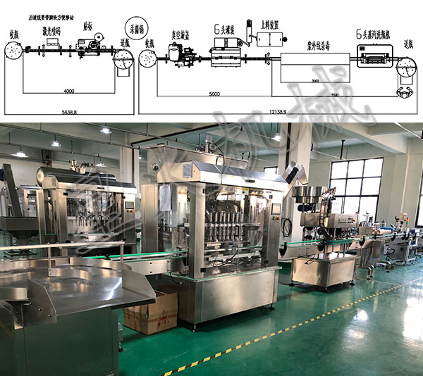 自動化濃稠醬料灌裝生產線機械設計方案圖(圖1)